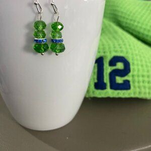 Seattle Seahawks team color earrings